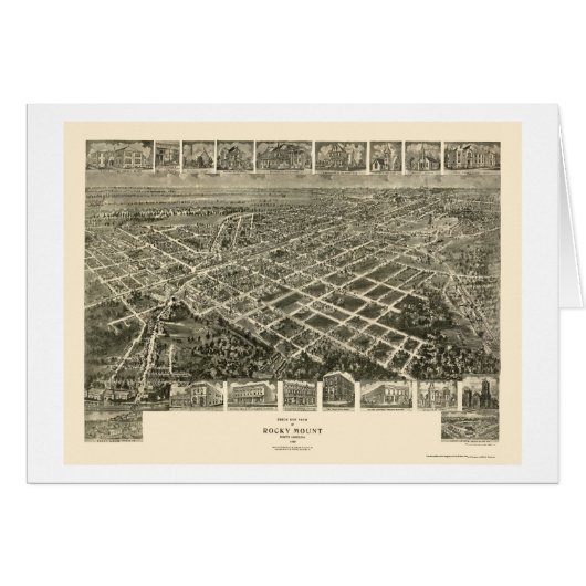 Rocky Mount, NC Panoramic Map - 1907 Cards (Front Horizontal)