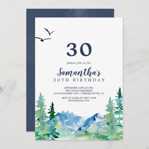 Rocky Mountain 30th Birthday Invitation