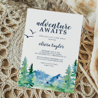 Rocky Mountain Adventure Awaits Baby Shower Invitation