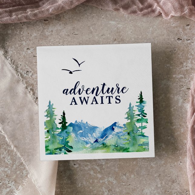 Rocky Mountain Adventure Awaits Baby Shower Napkins (Creator Uploaded)