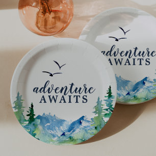 Rocky Mountain Adventure Awaits Baby Shower Paper Plates