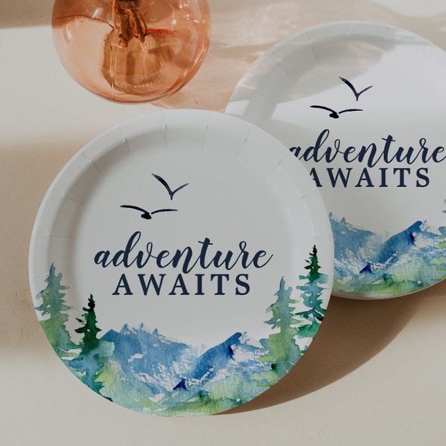 Rocky Mountain Adventure Awaits Baby Shower Paper Plates (Creator Uploaded)
