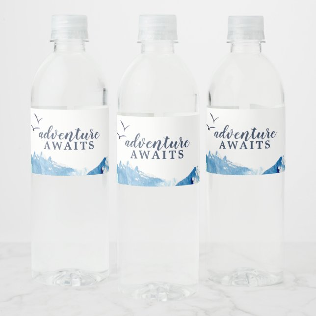 Rocky Mountain Adventure Awaits Water Bottle Label (Bottles)