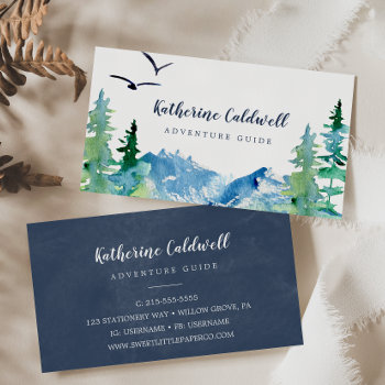 Rocky Mountain Adventure Guide Business Card by FreshAndYummy at Zazzle