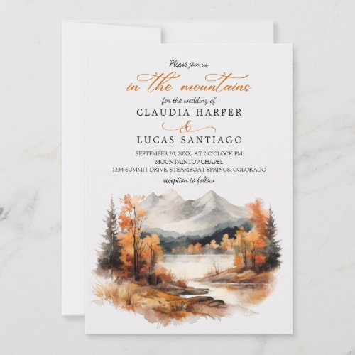 Rocky Mountain Autumn Wedding Invitation