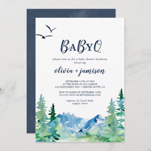 Rocky Mountain Baby Q Baby Shower Invitation