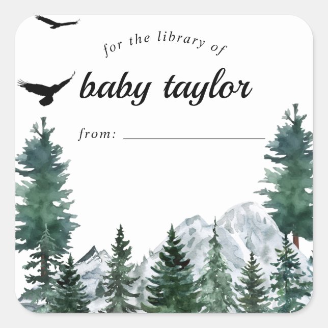 Rocky Mountain Baby Shower Bookplate (Front)