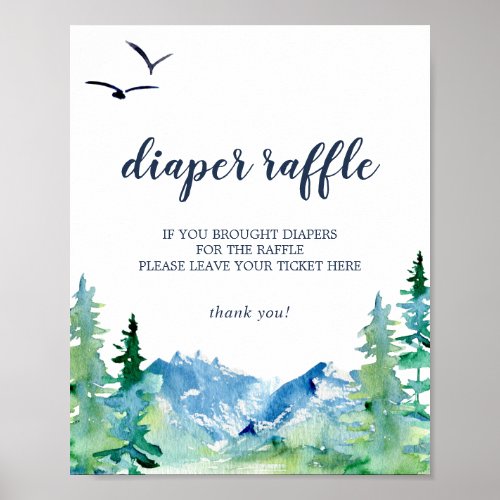 Rocky Mountain Baby Shower Diaper Raffle Sign