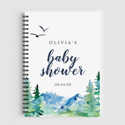 Rocky Mountain Baby Shower Gift List Notebook