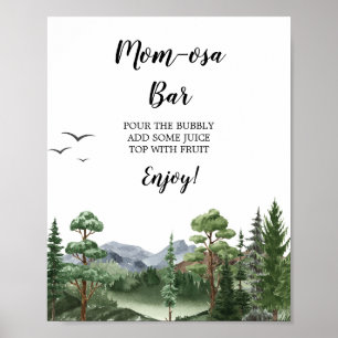 Rocky Mountain Baby Shower Mom-osa Bar Sign
