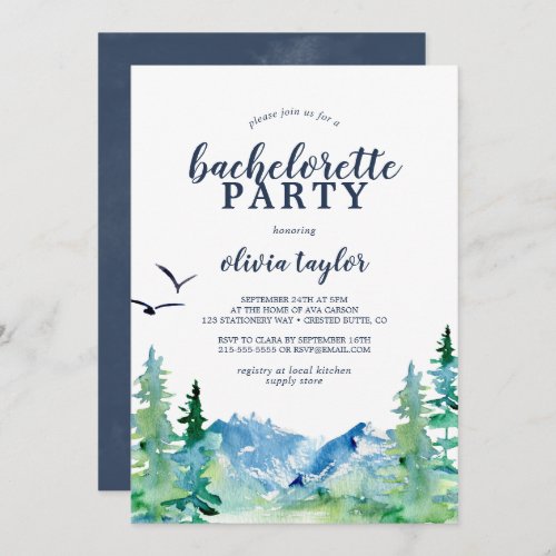 Rocky Mountain Bachelorette Party Invitation