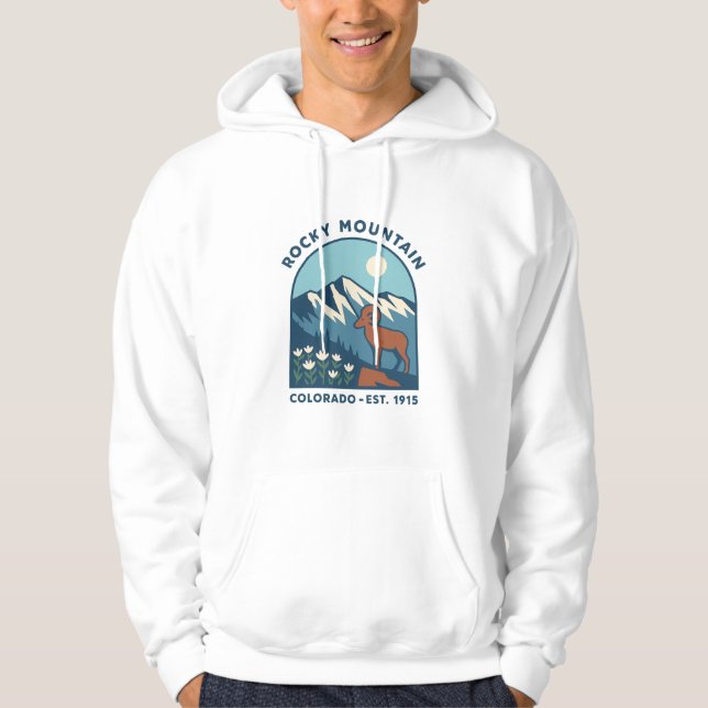 Rocky Mountain Bighorn Sheep Mid-Century Park Hoodie (Front)