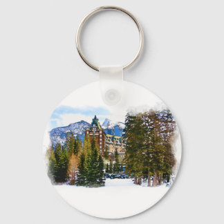 Rocky Mountain Castle - Banff Canada Keychain