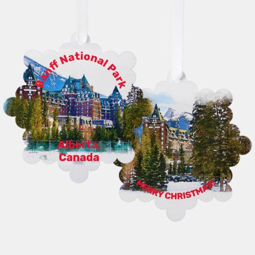 Rocky Mountain Castle _ Banff Canada Ornament Card