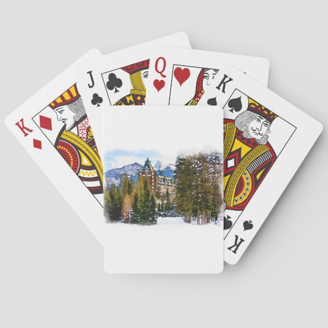 Rocky Mountain Castle - Banff Canada Poker Cards (Back)
