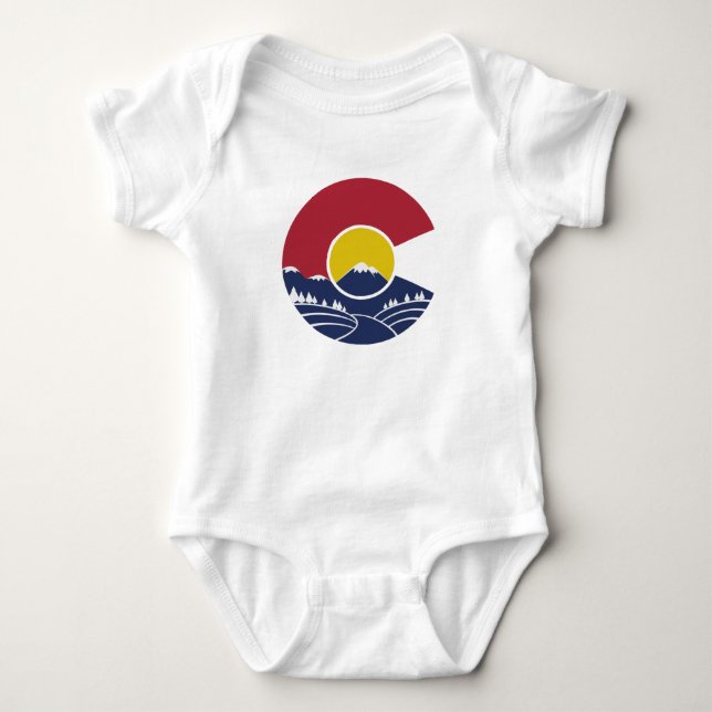 Rocky Mountain Colorado C Baby Bodysuit (Front)