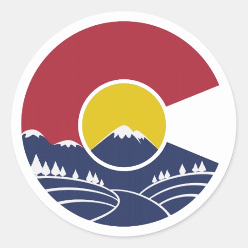 Rocky Mountain Colorado C Classic Round Sticker