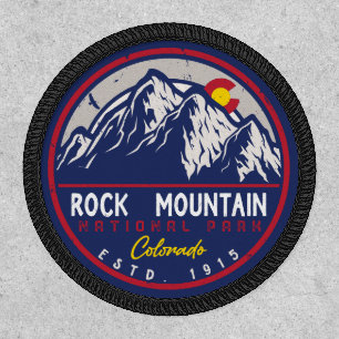 Rocky Mountain Colorado Retro Sunset Souvenirs Patch
