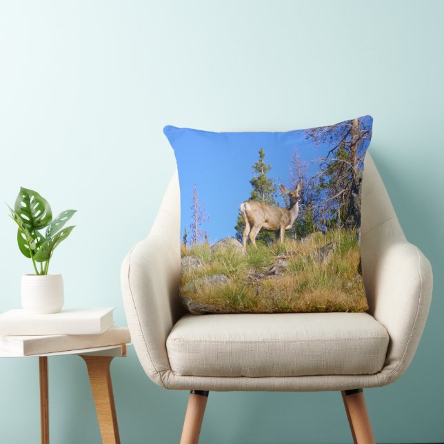 Rocky Mountain Deer Throw Pillow (Chair)