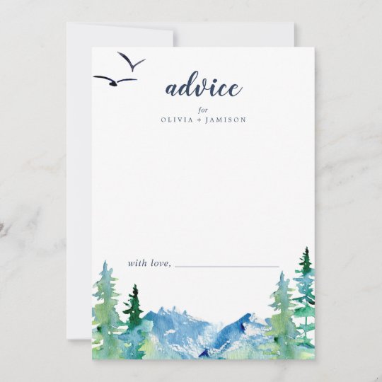 Rocky Mountain Destination Wedding Advice Card Zazzle Com