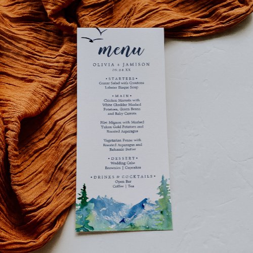 Rocky Mountain Destination Wedding Dinner Menu