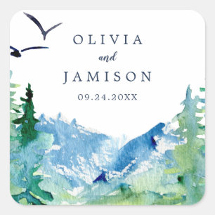 Rocky Mountain Destination Wedding Envelope Seals