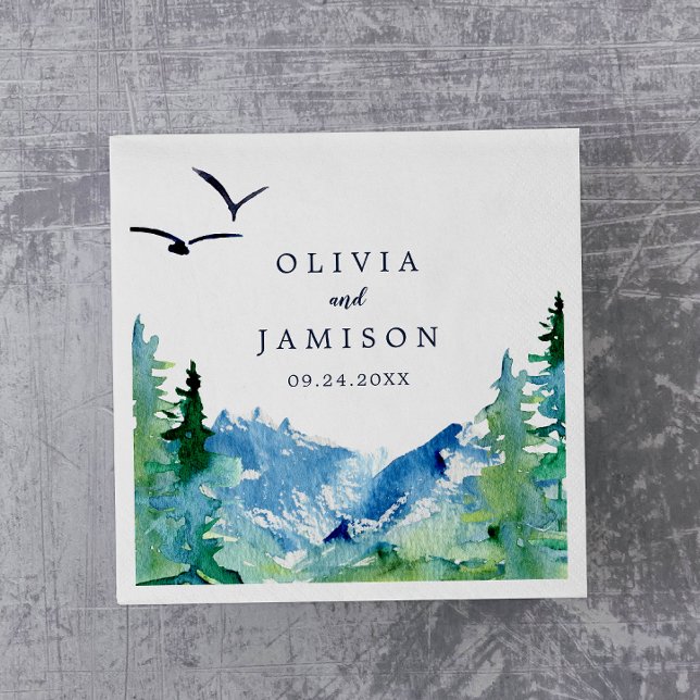 Rocky Mountain Destination Wedding Napkins (Creator Uploaded)