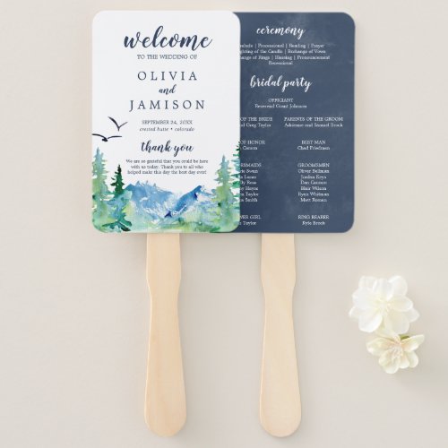 Rocky Mountain Destination Wedding Program Fan