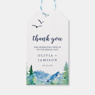 Rocky Mountain Destination Wedding Thank You Favor Gift Tags