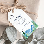 Rocky Mountain Destination Wedding Welcome Gift Tags<br><div class="desc">These Rocky Mountain destination wedding welcome gift tags are perfect for an outdoor wedding. The design features a blue and green painted wilderness landscape with watercolor pine trees, birds and mountains. Personalize the tags with the location of your wedding, a short welcome note, your names, and wedding date. These tags...</div>