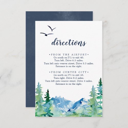 Rocky Mountain Directions Enclosure Card