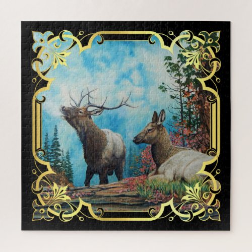 Rocky Mountain Elk bull elk bugling Jigsaw Puzzle