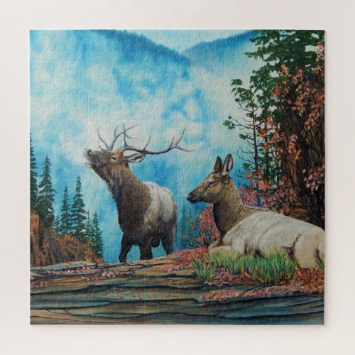 Rocky Mountain Elk bull elk bugling Jigsaw Puzzle