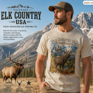 Rocky Mountain Elk Hunting Trophy Bull Mens Gift T-Shirt