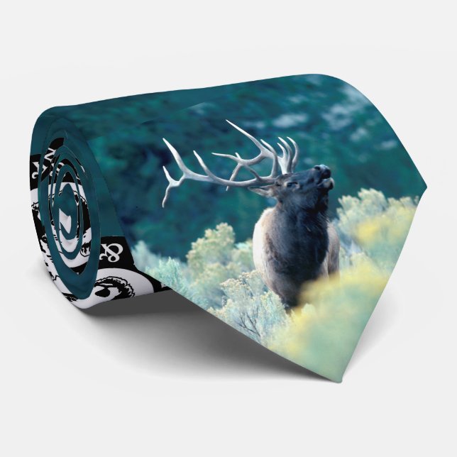 Rocky Mountain Elk Neck Tie (Rolled)