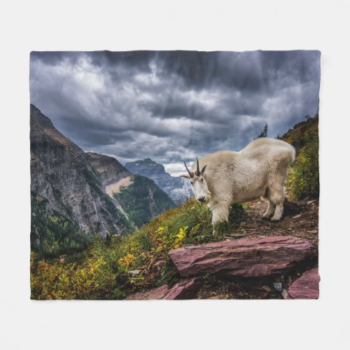 Rocky Mountain Goat Fleece Blanket