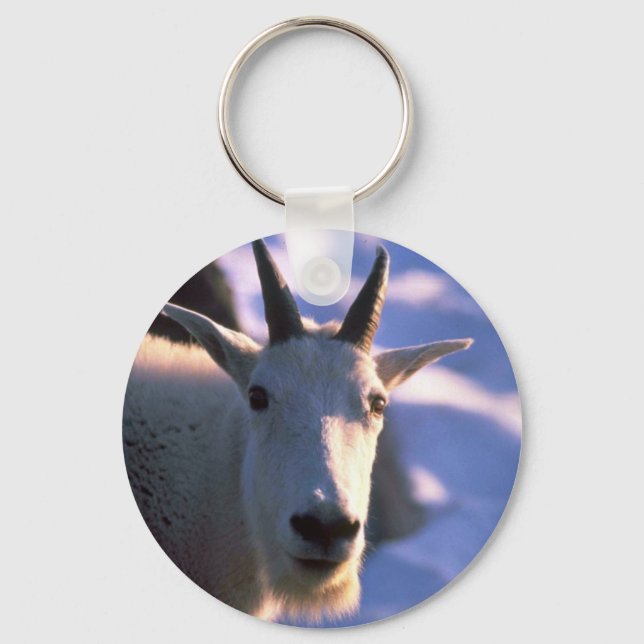 Rocky Mountain Goat Head Keychain (Front)
