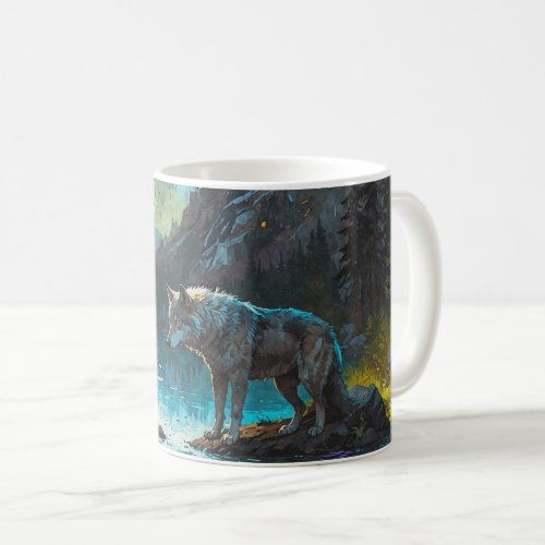 Rocky Mountain Gray Wolf Art Coffee Mug