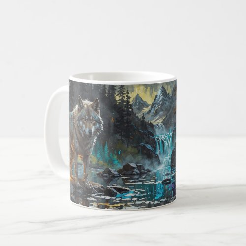 Rocky Mountain Gray Wolf Art Coffee Mug