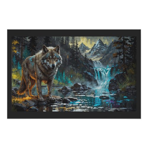 Rocky Mountain Gray Wolf Art Poster