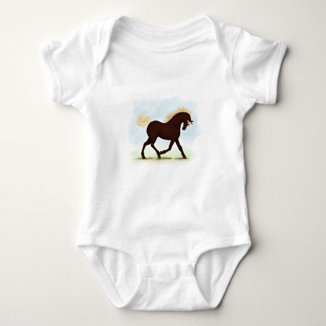 Rocky Mountain Horse Equestrian Baby Bodysuit (Front)