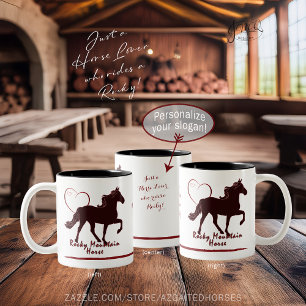 Rocky Mountain Horse Silhouette Heart Two-Tone Coffee Mug