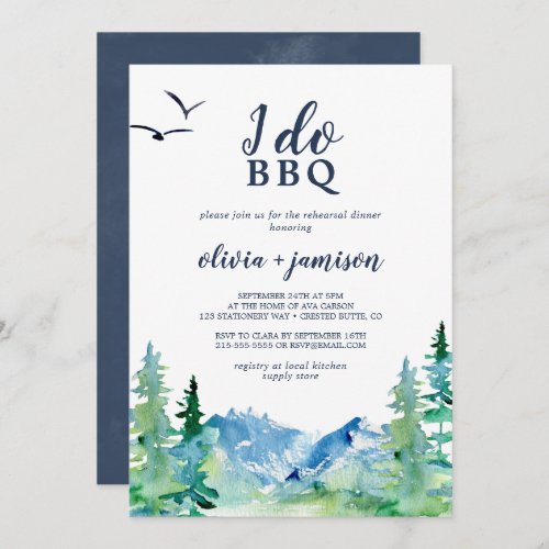 Rocky Mountain I Do BBQ Rehearsal Dinner Invitation