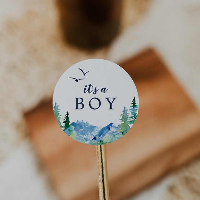 Rocky Mountain It's A Boy Baby Shower Sticker (Creator Uploaded)