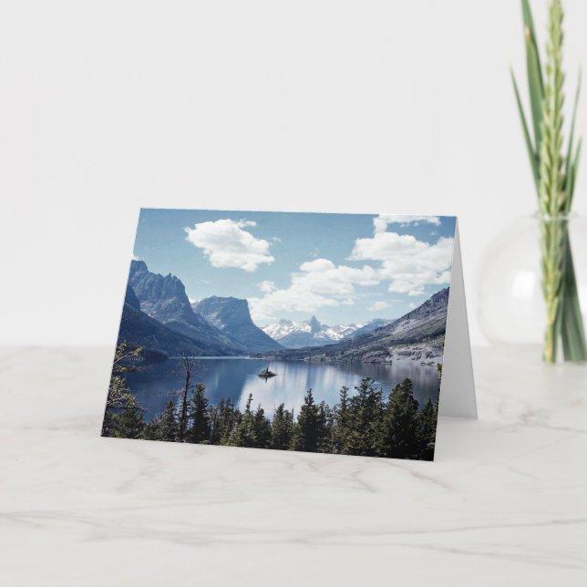 Rocky Mountain lake view, Glacier National Park, M Card (Front)