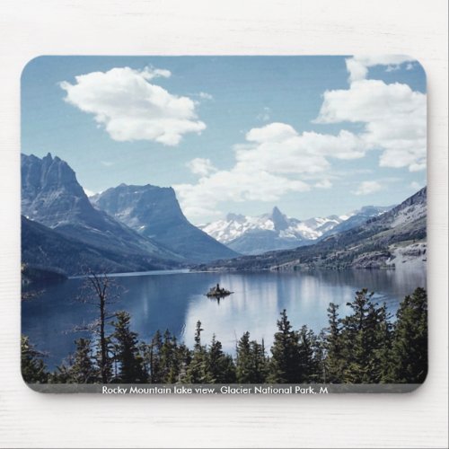 Rocky Mountain lake view Glacier National Park M Mouse Pad