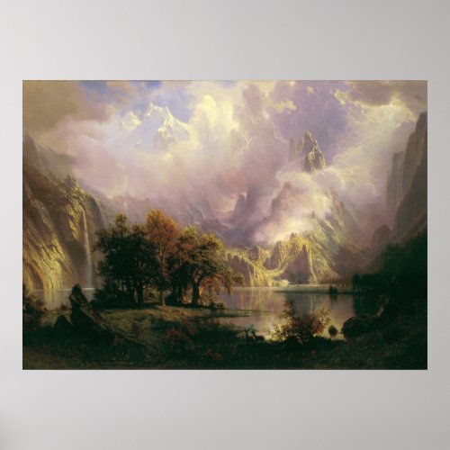 Rocky Mountain Landscape by Albert Bierstadt 1870 Poster