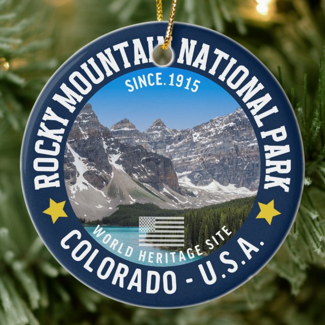 Rocky Mountain Landscape – Travel Photography  Ceramic Ornament (Creator Uploaded)