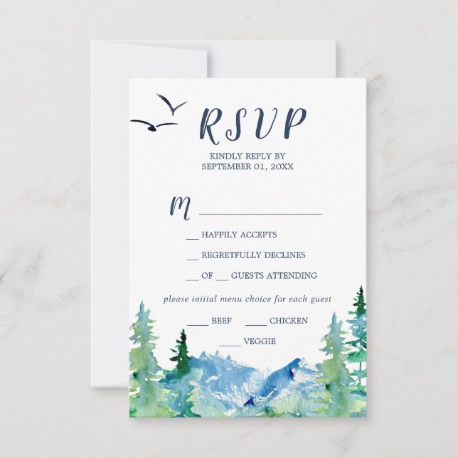 Rocky Mountain Menu Choice RSVP Card (Front)