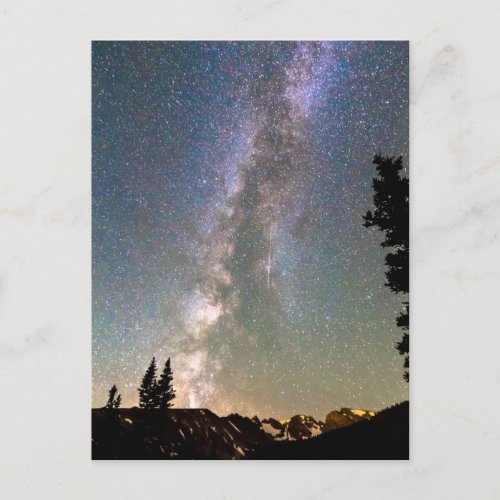 Rocky Mountain Milky Way and Falling Star Postcard